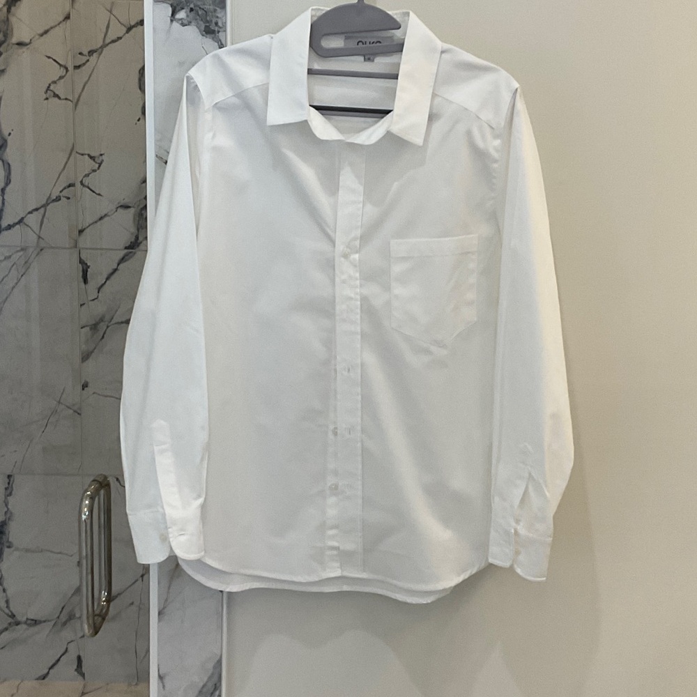 PuraCashmere Everyday Button Down - White - M